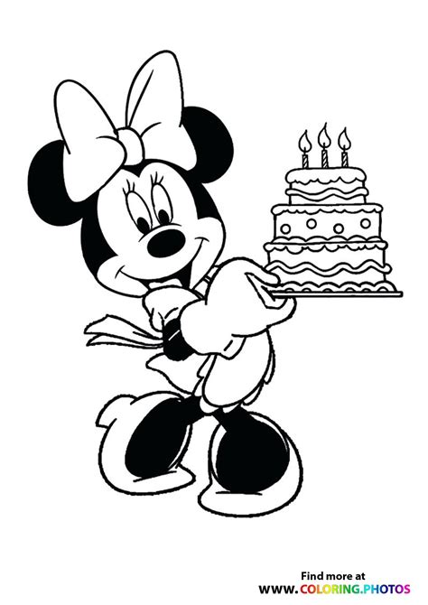 Minnie Mouse Birthday Coloring Pages Printable